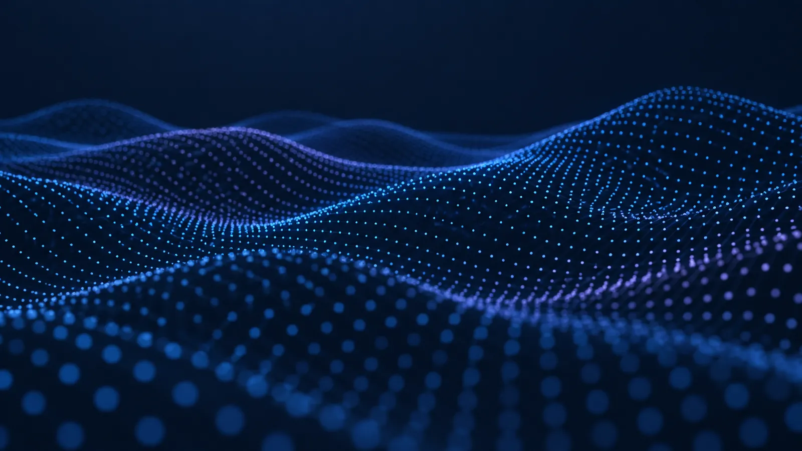 Blue and violet data points forming a flowing topographic surface